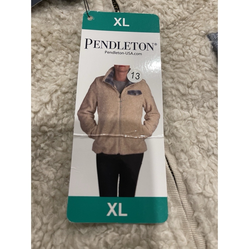 Pendleton Sherpa Full Zip Fleece Fuzzy Womens Coat Jacket Sz XL
